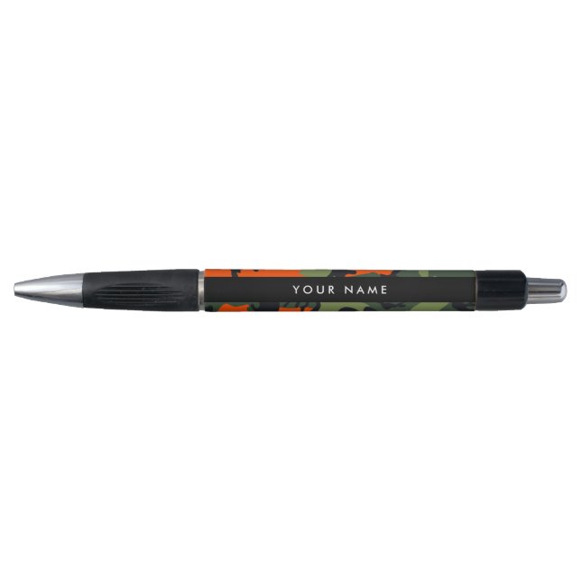Orange Camouflage Pattern, Your name, Personalise (Front)