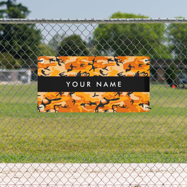 Orange Camouflage Your name Personalise Banner (Insitu)