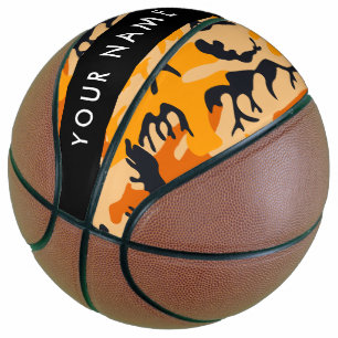 Orange Camouflage Your name Personalise Basketball