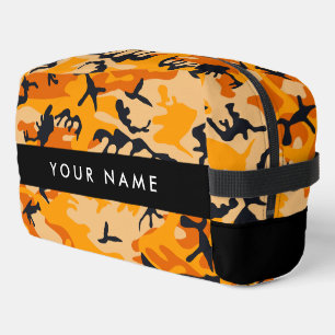 Orange Camouflage Your name Personalise Dopp Kit