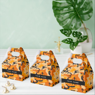 Orange Camouflage Your name Personalise Favour Box
