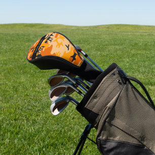 Orange Camouflage Your name Personalise Golf Head Cover