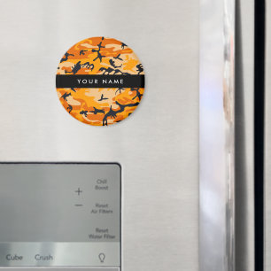 Orange Camouflage Your name Personalise Magnet
