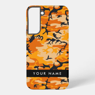Orange Camouflage Your name Personalise Samsung Galaxy Case