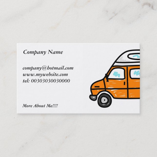 Orange Campervan Business Card (Front)