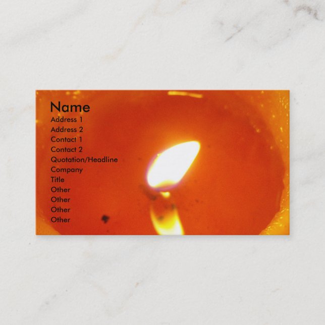 Orange Candle Business Card (Front)