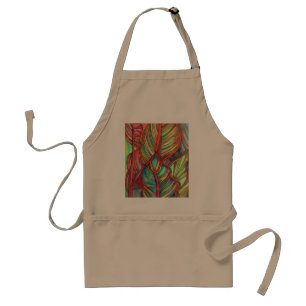 Orange Canna leaves watercolor original art Standard Apron
