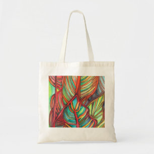Orange Canna leaves watercolor original art Tote Bag