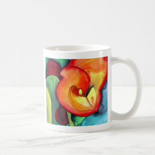 Orange Canna lily flower original watercolor art Coffee Mug