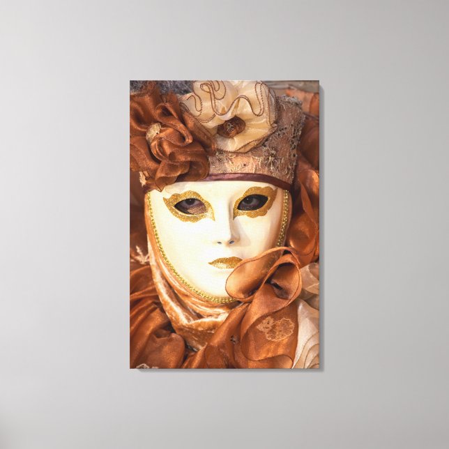 Orange Carnival costume, Venice Canvas Print (Front)