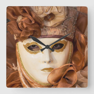 Orange Carnival costume, Venice Square Wall Clock