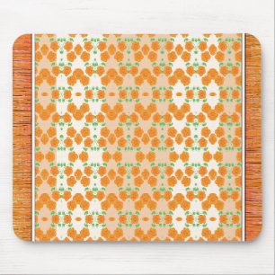 Orange Carpet Style Flowered Designer Mouse Pad