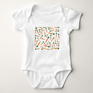 Orange Carrot Pattern Baby Bodysuit