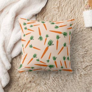 Orange Carrot Pattern Cushion