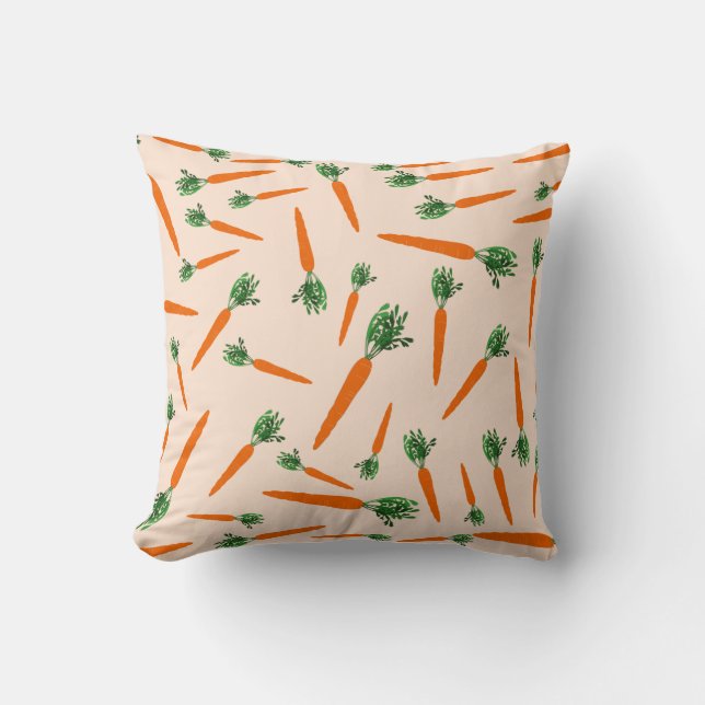 Orange Carrot Pattern Cushion (Front)