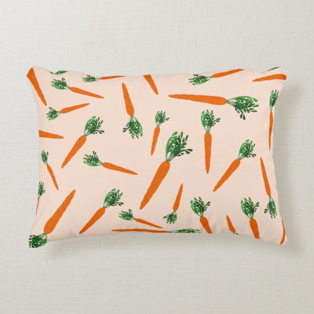 Orange Carrot Pattern Decorative Cushion (Front)