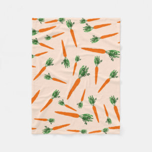 Orange Carrot Pattern Fleece Blanket