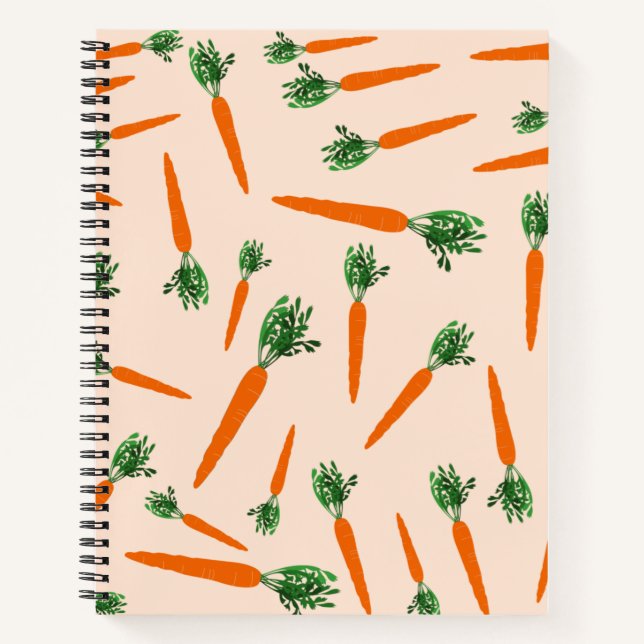 Orange Carrot Pattern Notebook (Front)