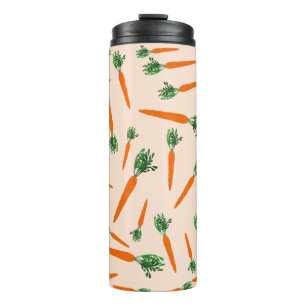 Orange Carrot Pattern Thermal Tumbler
