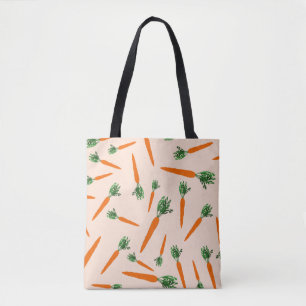 Orange Carrot Pattern Tote Bag
