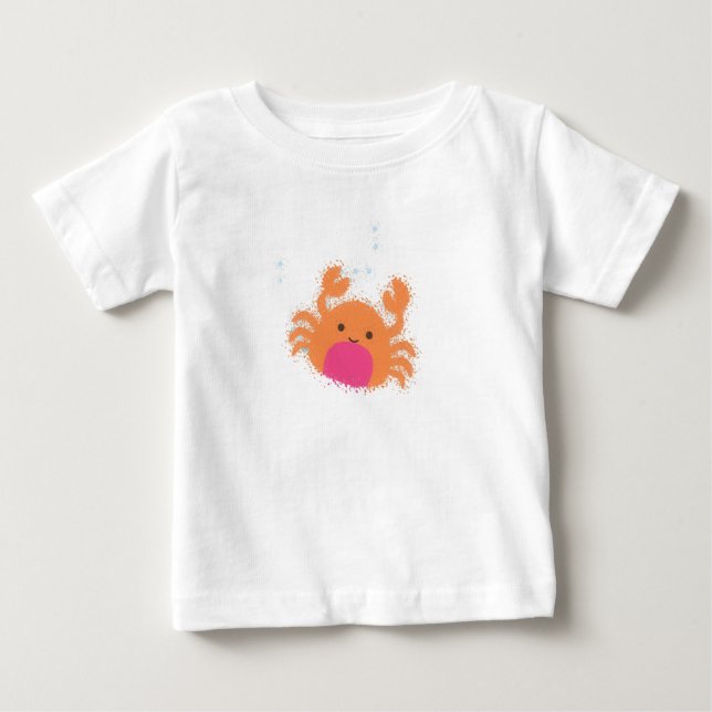 Orange Cartoon Crab Baby T-Shirt (Front)