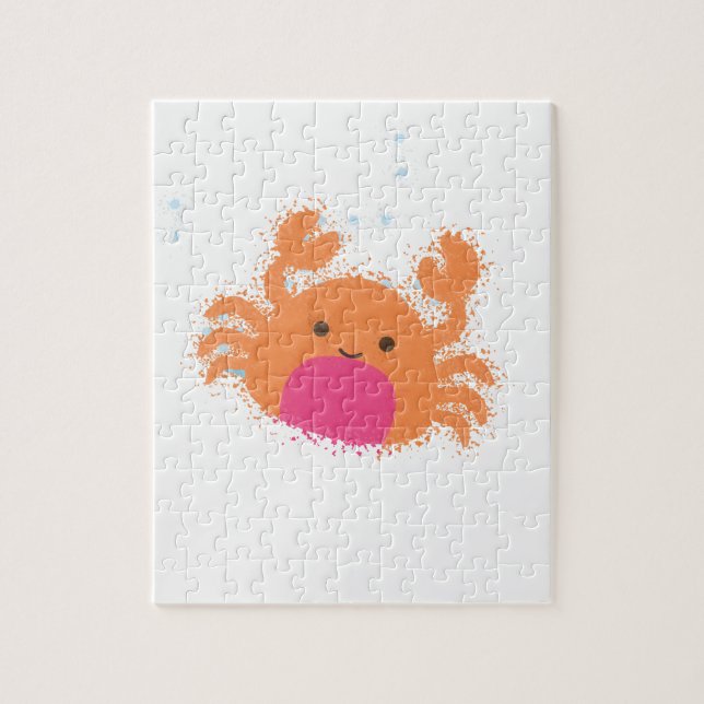 Orange Cartoon Crab Jigsaw Puzzle (Vertical)