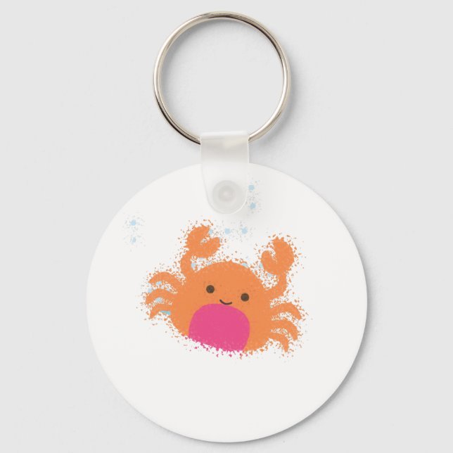 Orange Cartoon Crab Key Ring (Front)
