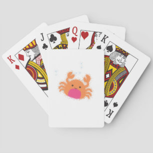 Orange Cartoon Crab Playing Cards