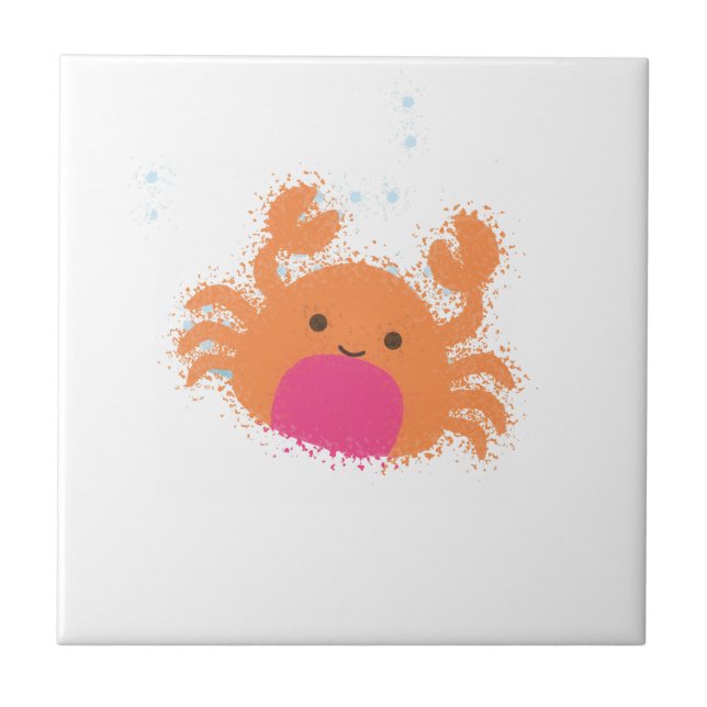 Orange Cartoon Crab Tile (Front)