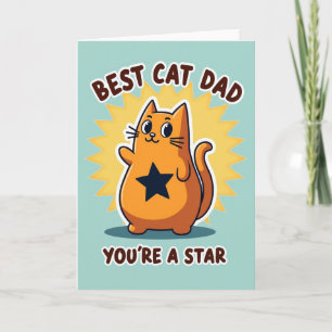Orange Cat Best Dad Art Card