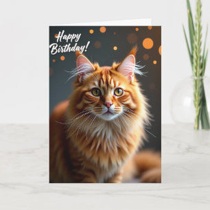Orange Cat Birthday Card