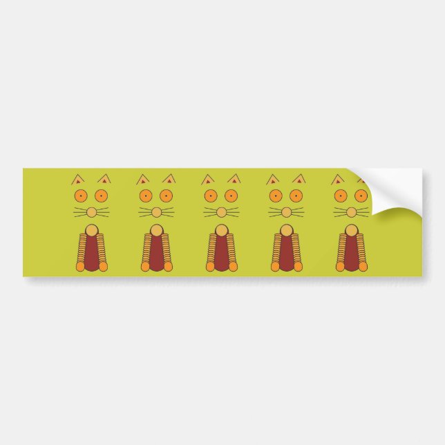 Orange CAT Bumper Sticker (Front)