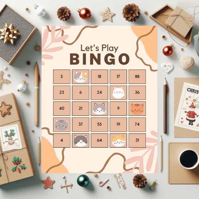 Orange Cat Christmas Bingo Jigsaw Puzzle (Creator Uploaded)