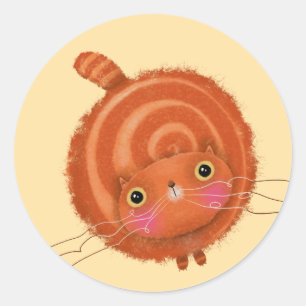 Orange Cat Classic Round Sticker
