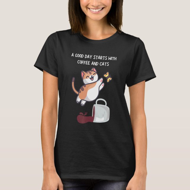 Orange Cat Coffee Mug Cat   T-Shirt (Front)