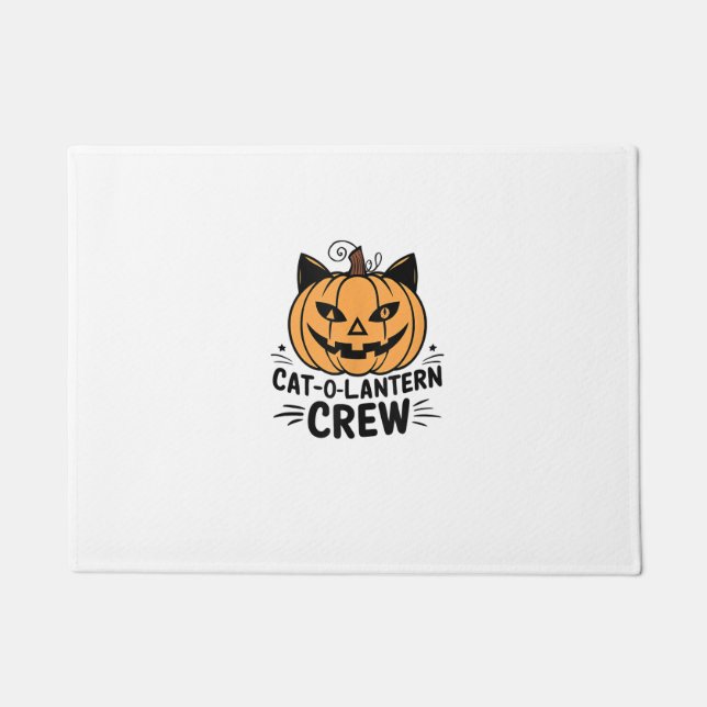 Orange Cat Costume - Cute Halloween Jack o Lantern Doormat (Front)