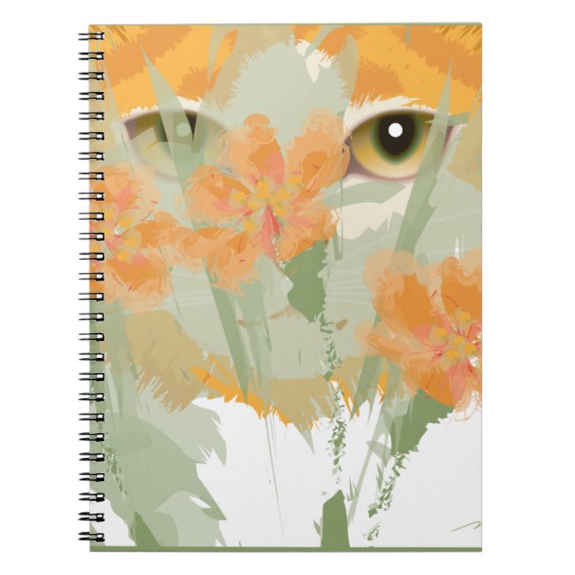 Orange Cat Foliage Peeper Notebook (Front)