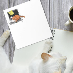 Orange Cat Funny Laptop Green Work Home Notepad