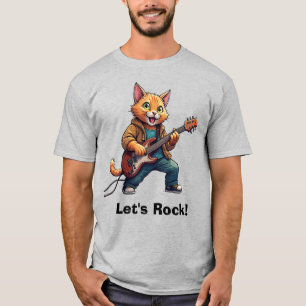 Orange Cat Guitar Player T-Shirt