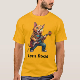Orange Cat Guitar Player T-Shirt