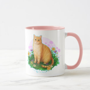 Orange Cat in the Flower Patch Mug