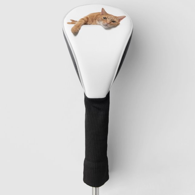 Orange Cat Laying Down Golf Head Cover (Front)