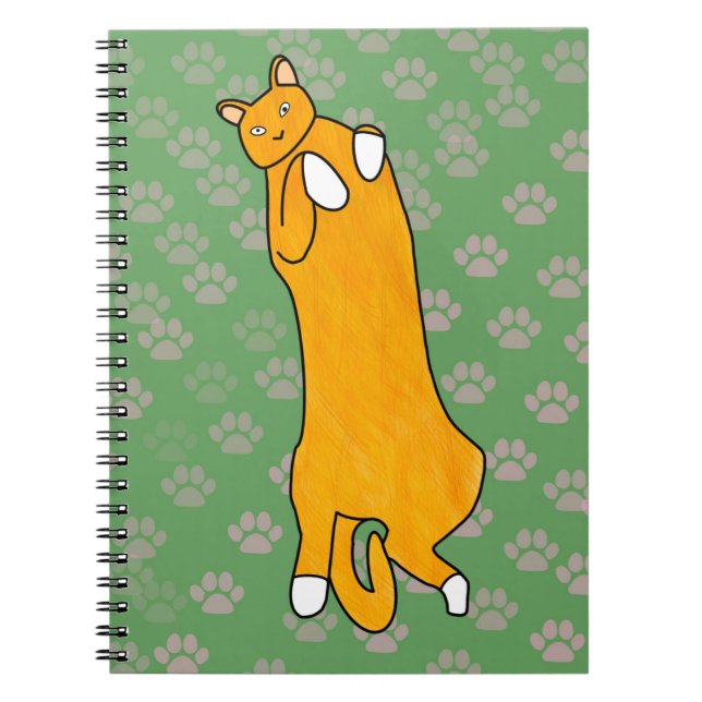 Orange Cat Laying on Back Notebook (Front)