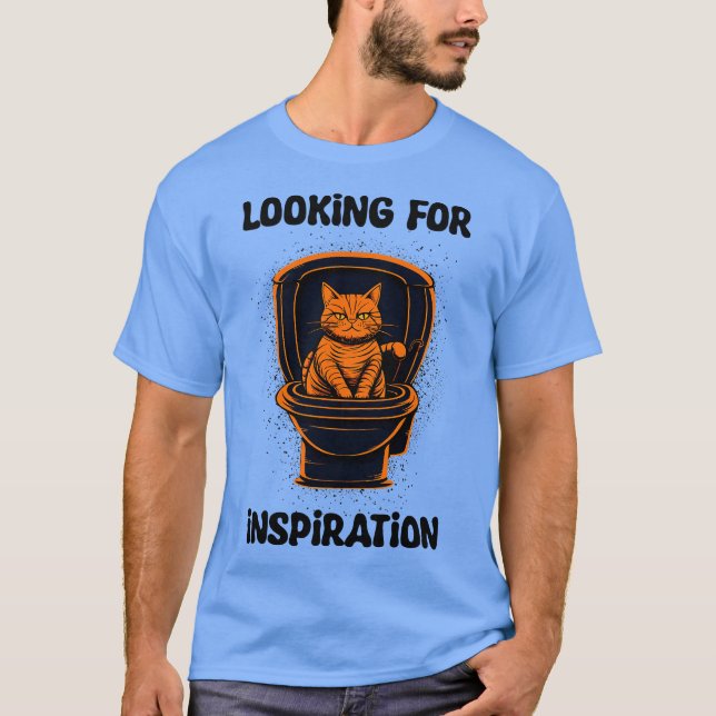 Orange cat looking for inspiration T-Shirt (Front)