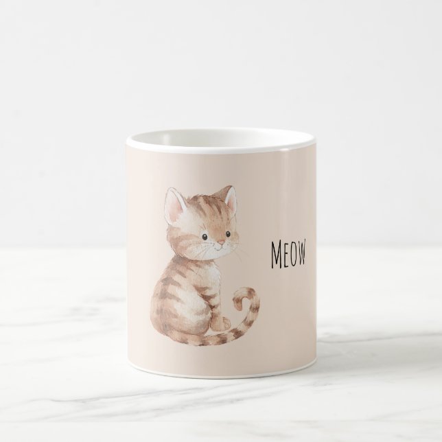 Orange Cat Meow Coffee Mug (Center)