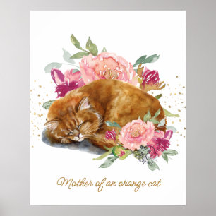 Orange Cat Mummy Beautiful Poster