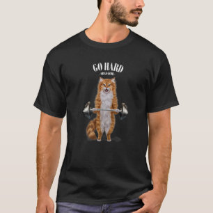 Orange Cat Muscle Training Weightlifting Fitness I T-Shirt