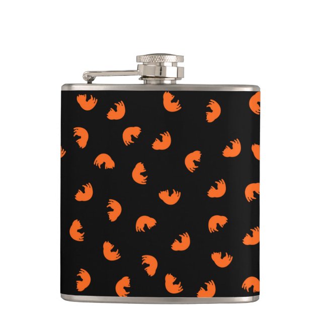 Orange Cat Pattern Hip Flask (Front)