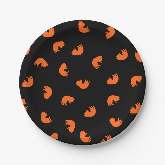 Orange Cat Pattern Paper Plate (Front)