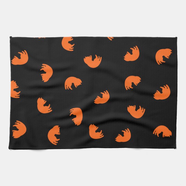 Orange Cat Pattern Tea Towel (Horizontal)